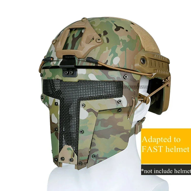 Full Face Mask Breathable Steel Mesh Tactical Paintball Shooting Combat Masks Hunting Accessories Use with FAST Helmet