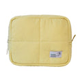Aesthetic Quilted Makeup Bag Puffer Square Cosmetic Pouch Large Capacity Solid Color Skincare Storage Bag for Women