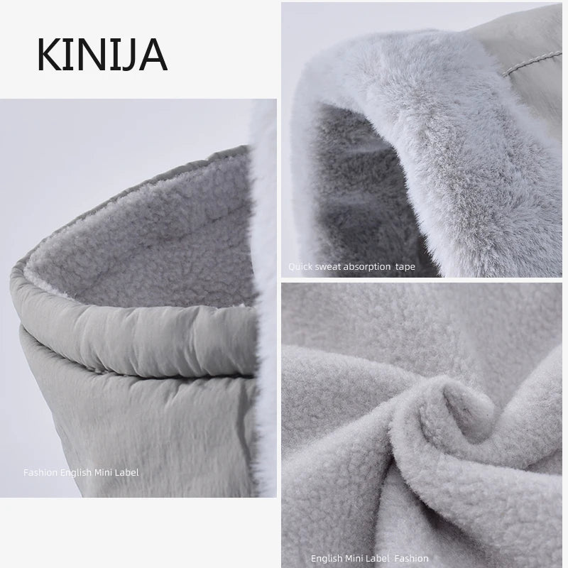 Winter Cycling Hat Child Warm Scarf Face Mask Integrated Cold Resistant Windproof Head Cover Thickened Velvet Neck Protection