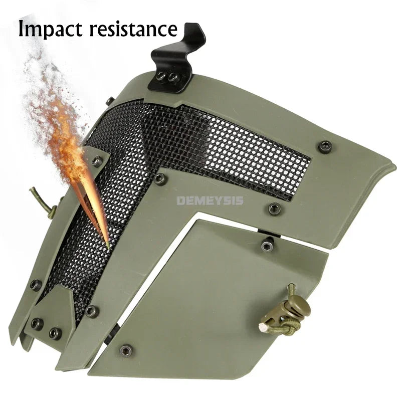 Full Face Mask Breathable Steel Mesh Tactical Paintball Shooting Combat Masks Hunting Accessories Use with FAST Helmet