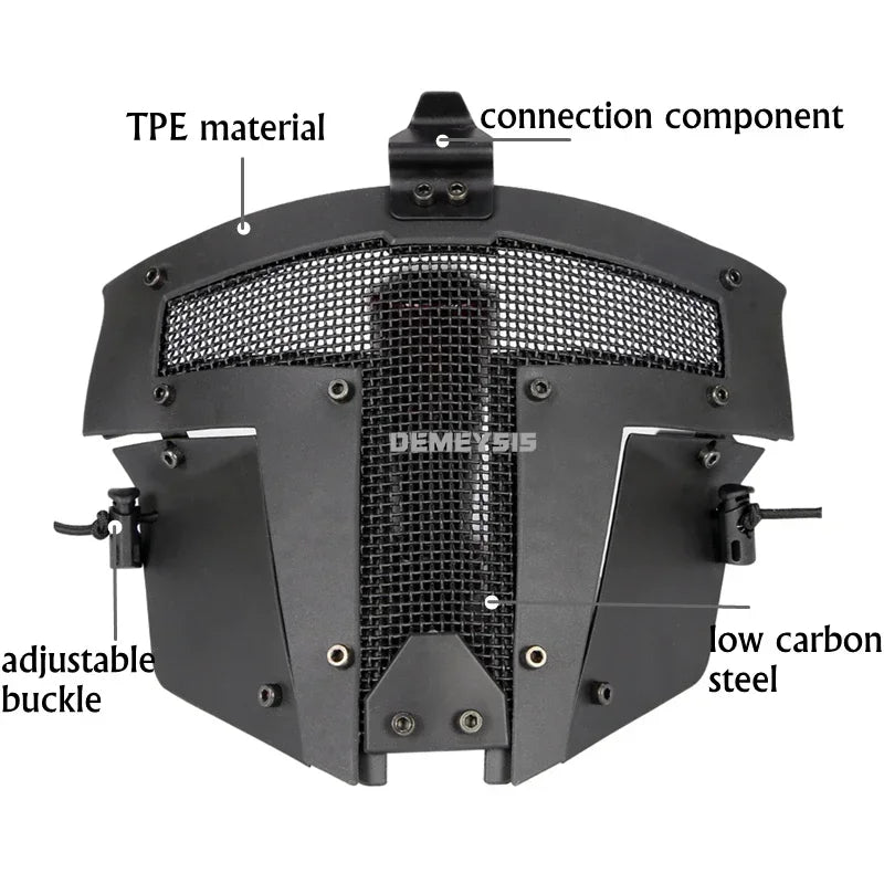 Full Face Mask Breathable Steel Mesh Tactical Paintball Shooting Combat Masks Hunting Accessories Use with FAST Helmet
