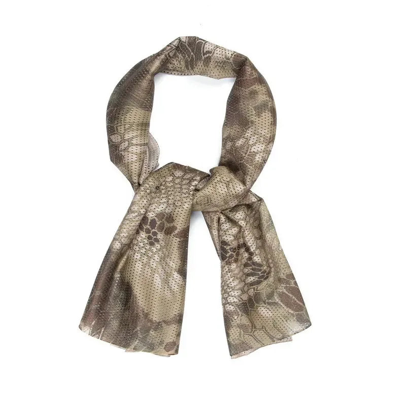 Tactical Scarf Camouflage Mesh Neck Scarf Face Mask Head Wrap Breathable Outdoor Camping Hunting Hiking Scarves Clothes