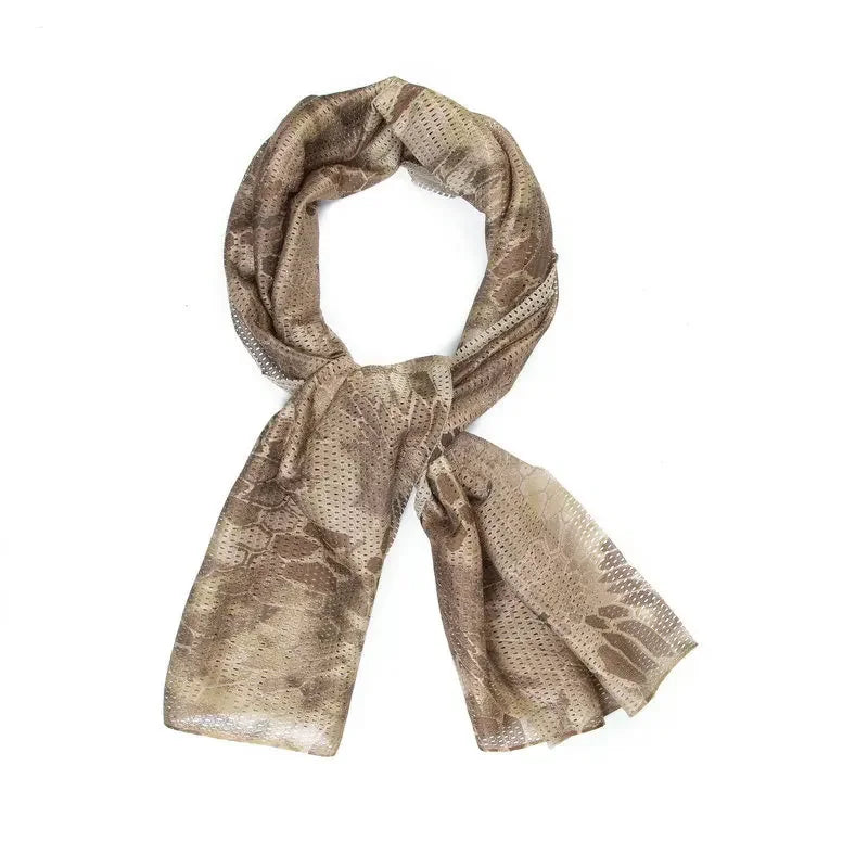 Tactical Scarf Camouflage Mesh Neck Scarf Face Mask Head Wrap Breathable Outdoor Camping Hunting Hiking Scarves Clothes