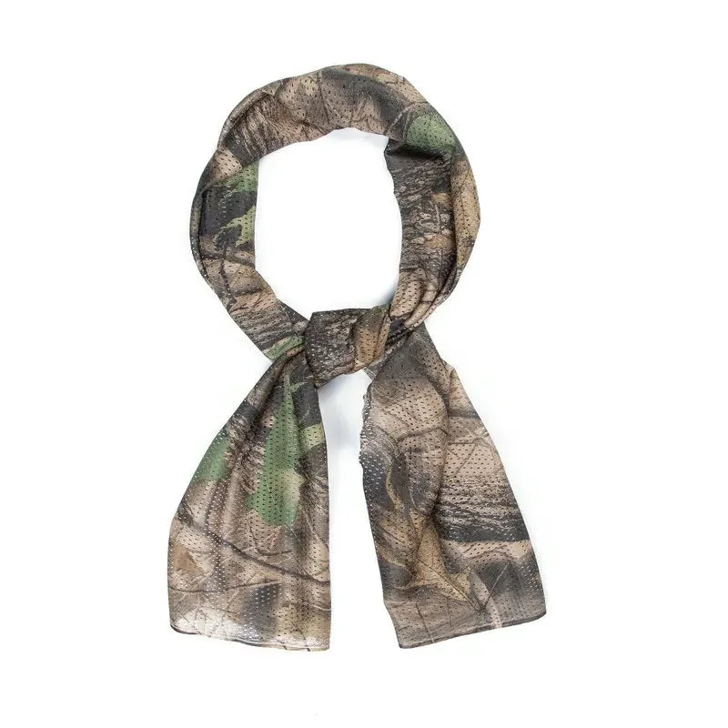 Tactical Scarf Camouflage Mesh Neck Scarf Face Mask Head Wrap Breathable Outdoor Camping Hunting Hiking Scarves Clothes