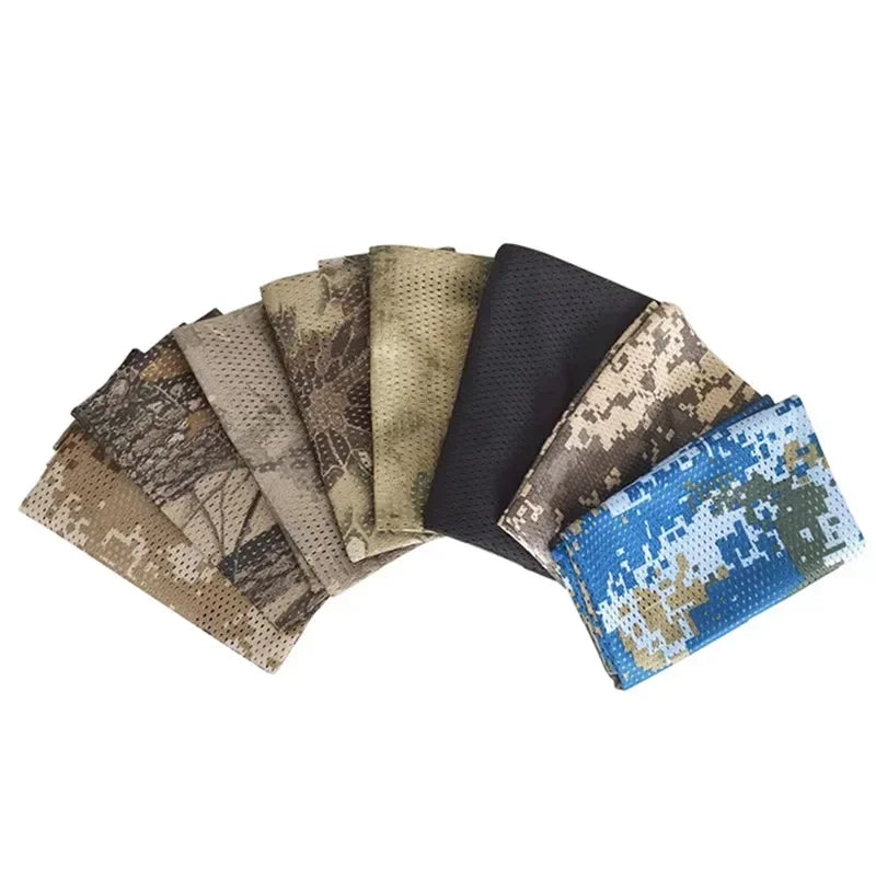 Tactical Scarf Camouflage Mesh Neck Scarf Face Mask Head Wrap Breathable Outdoor Camping Hunting Hiking Scarves Clothes