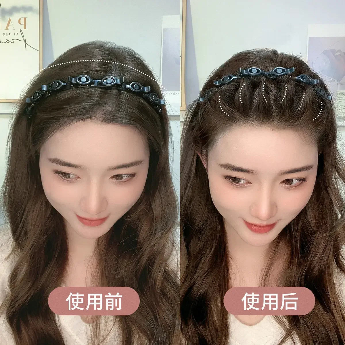 Double Bangs Hairstyle Hair Clips Hairpin Head Hoop Twist Plait Clip Front Hairclips Hair Hoop Women Headband Beauty Tool