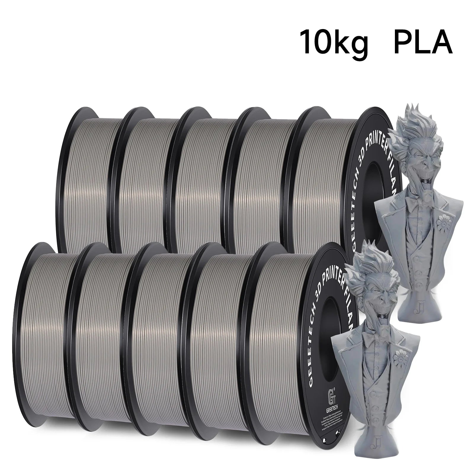 GEEETECH 10Kg In One Box Matte/PETG/Silk PLA/TPU/ABS 3D PLA Filament 1.75mm Spool Wire For 3D Printer Material,Safety