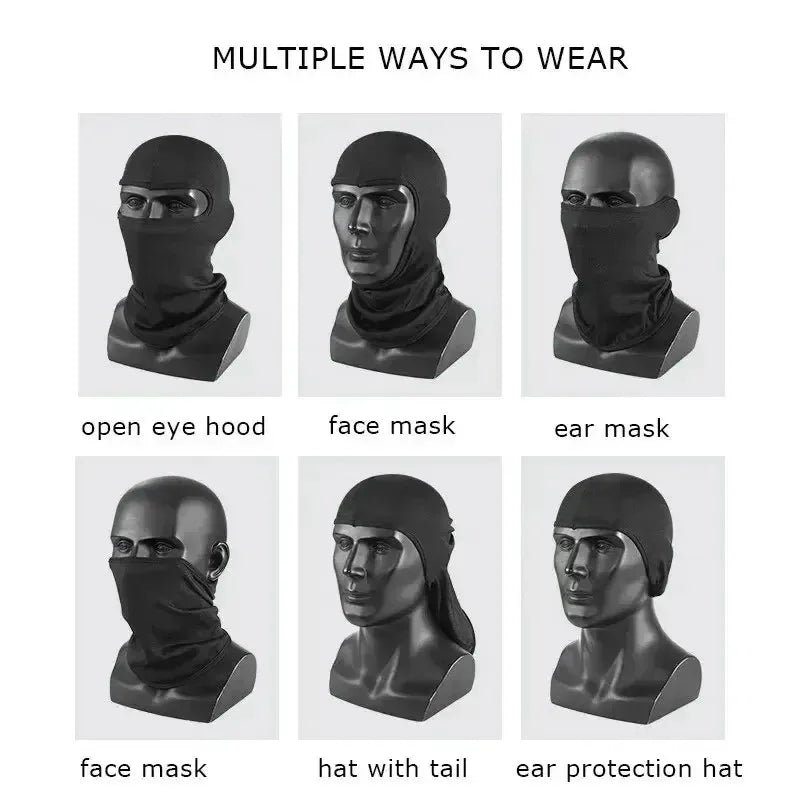 Summer Tactical Balaclava Face Mask Summer Cooling Neck Gaiter Hiking Scarves Men Motorcycle Cycling Helmet Hood Sun Protection