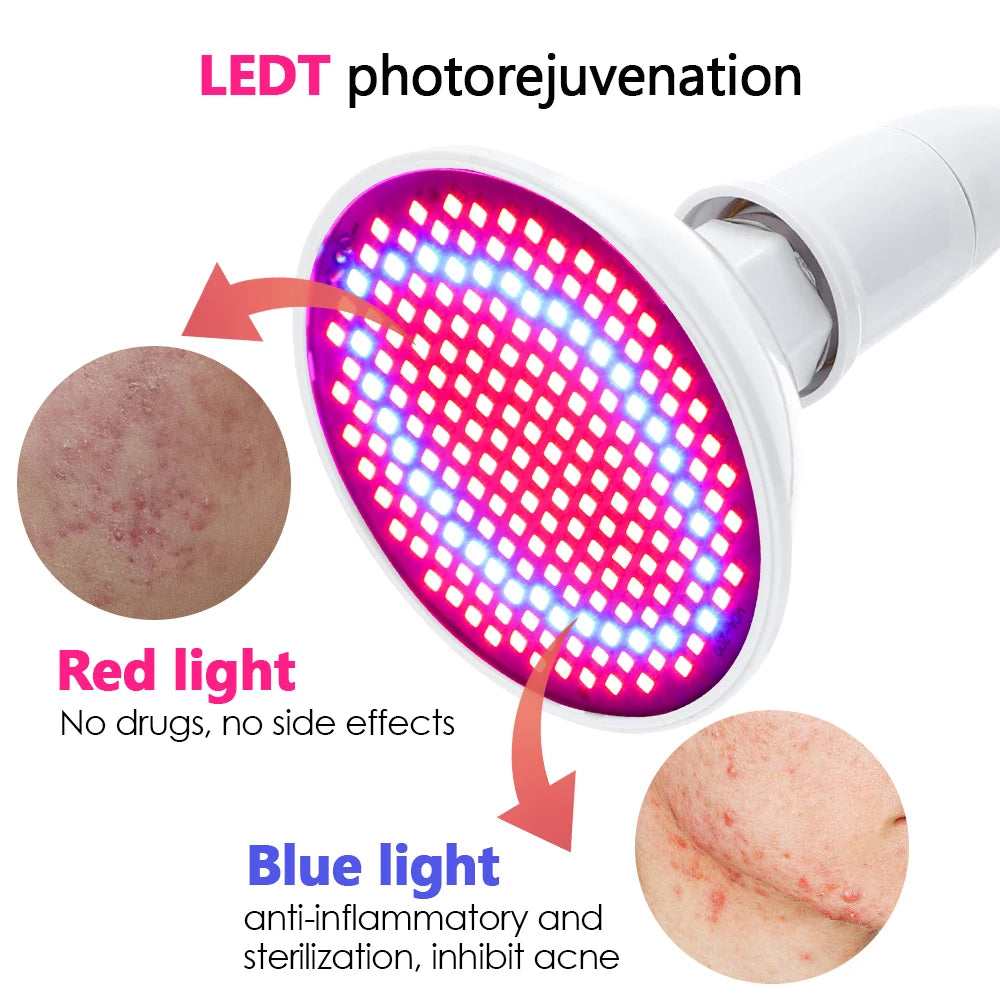LED Red Light Photon Therapy Face Mask Beauty Instrument Facial SPA Acne Wrinkle Removal Skin Rejuvenation Anti Age Device