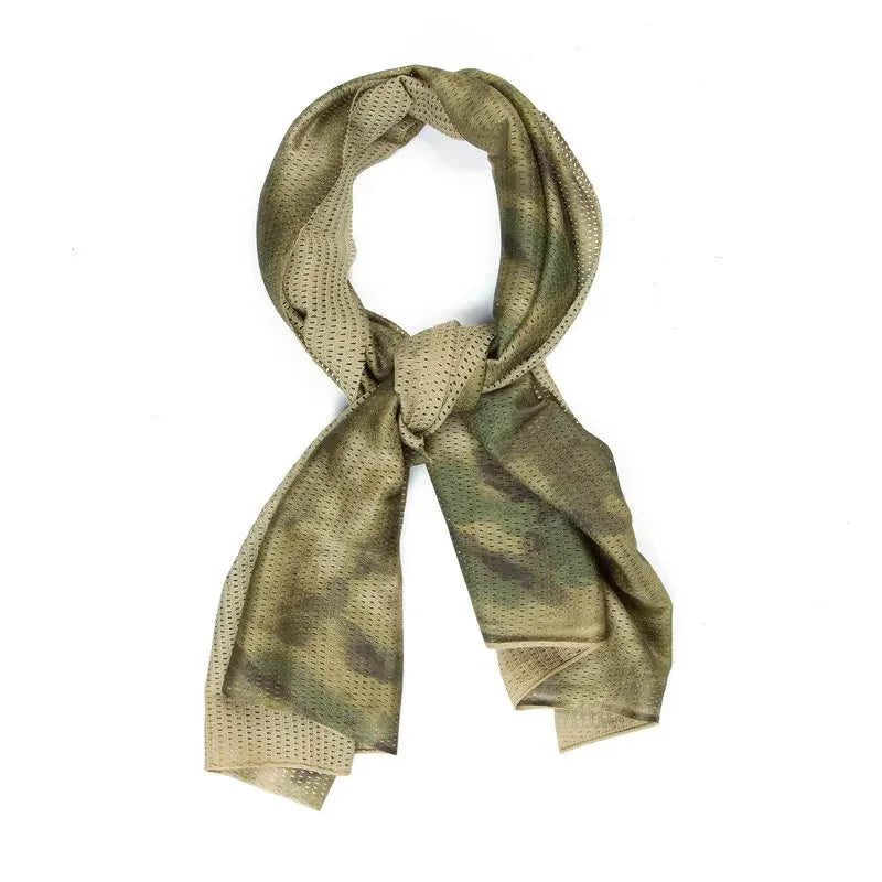 Tactical Scarf Camouflage Mesh Neck Scarf Face Mask Head Wrap Breathable Outdoor Camping Hunting Hiking Scarves Clothes