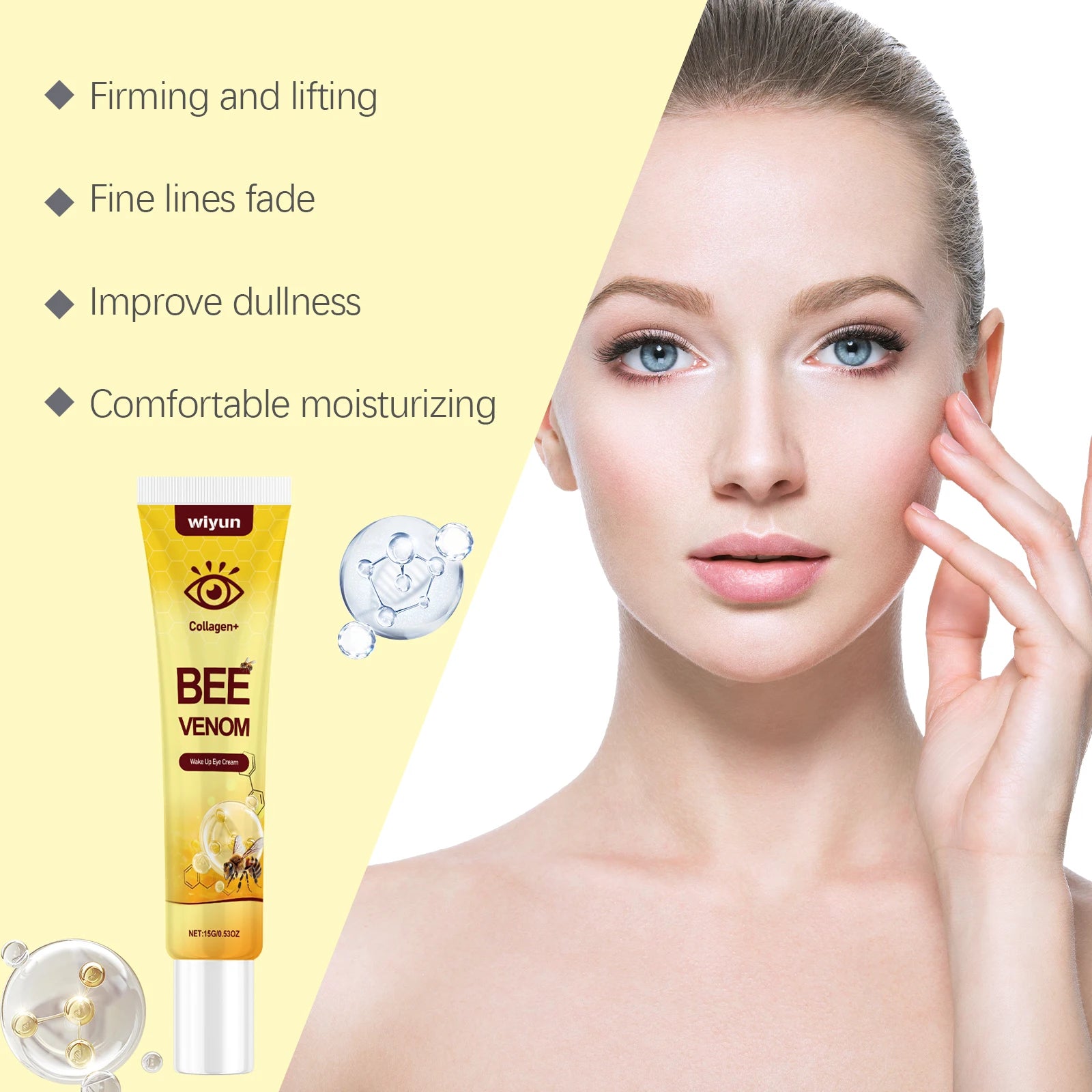 Bee Venom Eye Cream Remove Dark Circles Lightening Anti Eye Bag Puffiness Firming Skin Fade Fine Lines Nourish Lifting Skincare
