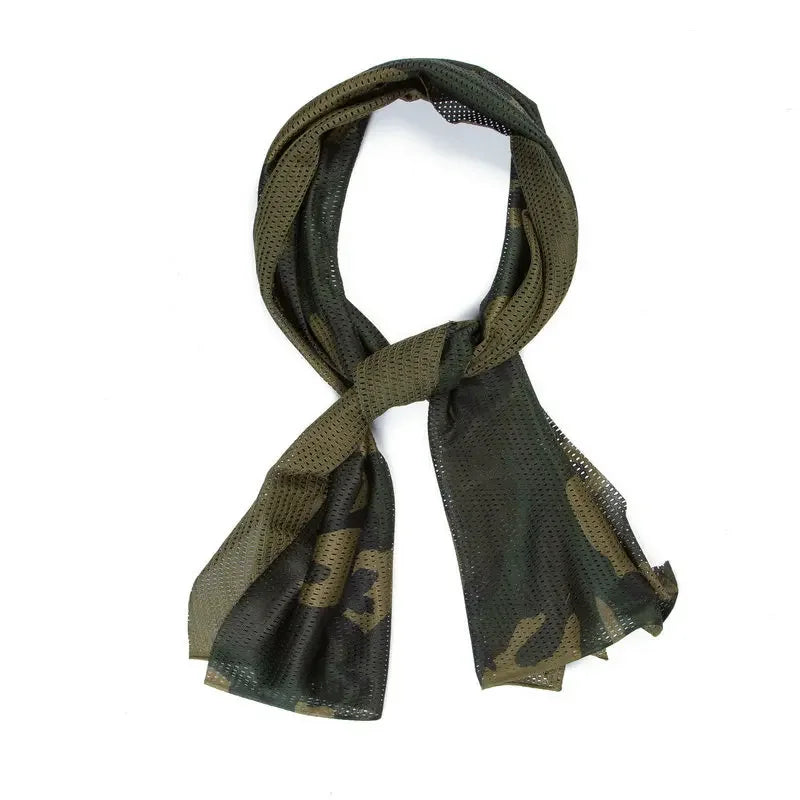 Tactical Scarf Camouflage Mesh Neck Scarf Face Mask Head Wrap Breathable Outdoor Camping Hunting Hiking Scarves Clothes