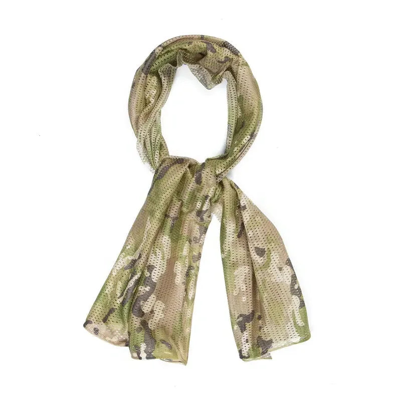 Tactical Scarf Camouflage Mesh Neck Scarf Face Mask Head Wrap Breathable Outdoor Camping Hunting Hiking Scarves Clothes